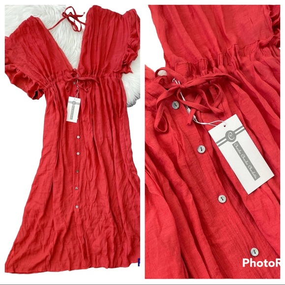 NWT Charlie Charlie Charlotte Red Maxi Dress - Picture 4 of 11
